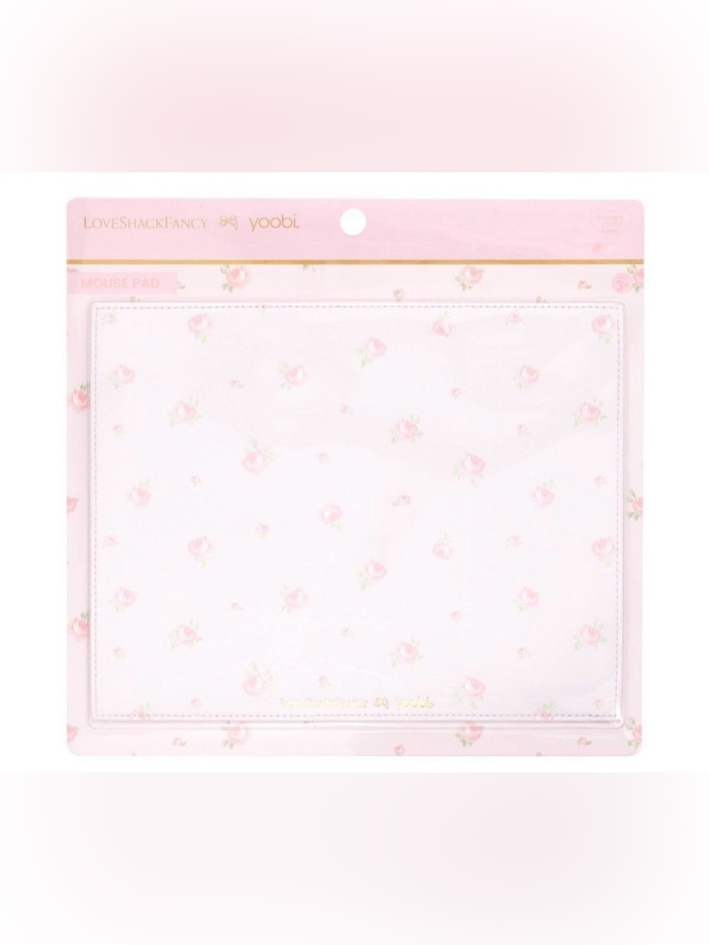 LoveShackFancy Pink Floral Mouse Pad with Tiny Rose Print